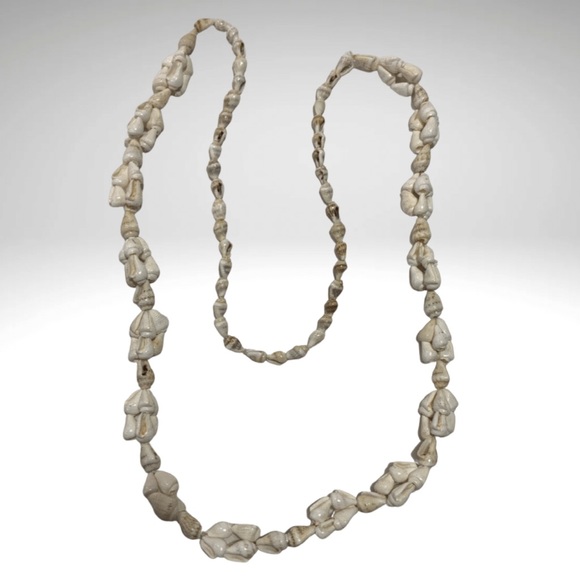 Seashell Lei Tropical Tiki Luau Boho Beach Long 34” Single Strand Long Neckl… - Picture 4 of 11